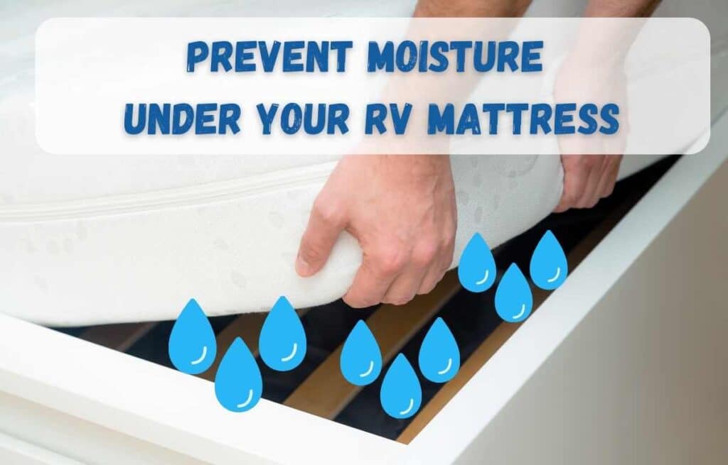 image of moisture under an RV mattress