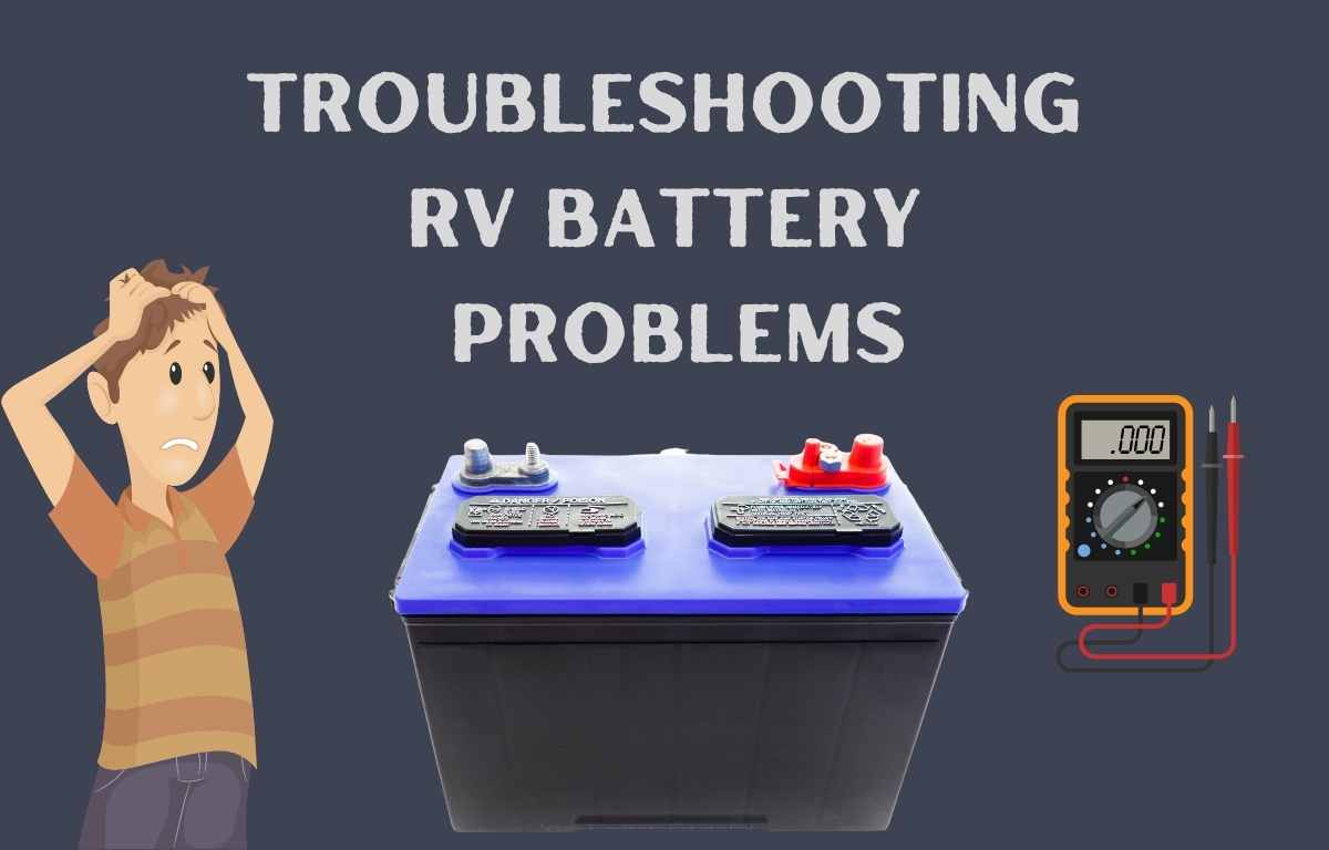 graphic of man looking confused about an RV battery 