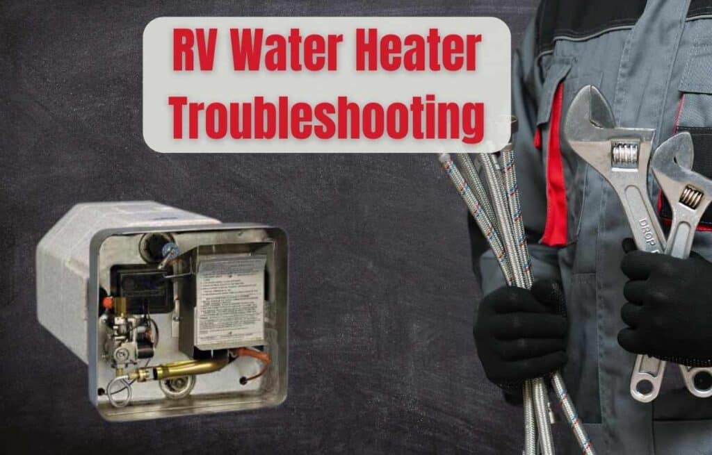 mechanic next to an RV water heater