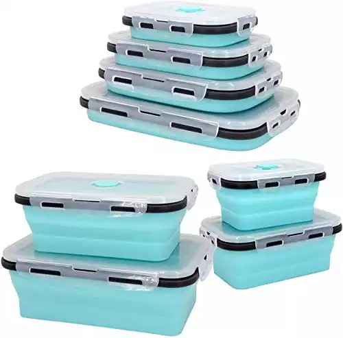 Collapsible BPA Free Food Storage Containers with Lids