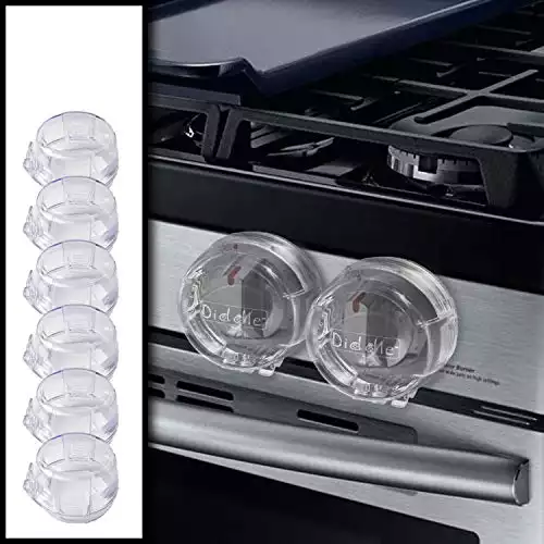 6 Pack Clear Stove Knob Safety Covers