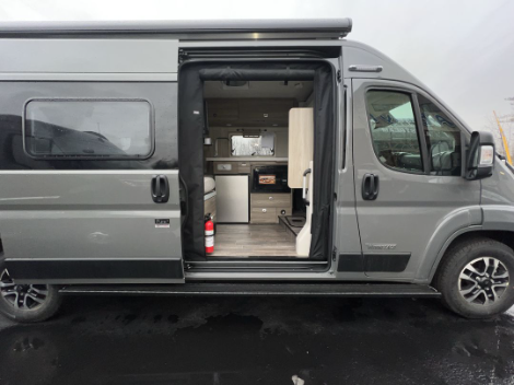 Class B RV with door open