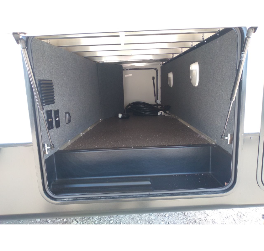 Storage compartment in fifth wheel RV