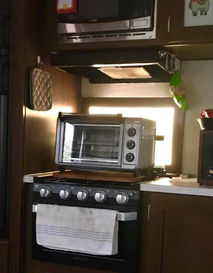 RV Toaster Oven on stove jpg