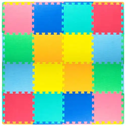 ProSource Puzzle Solid Foam Play Mat for Kids