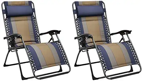 Amazon Basics Outdoor Padded Adjustable Zero Gravity Folding Reclining Lounge Chair