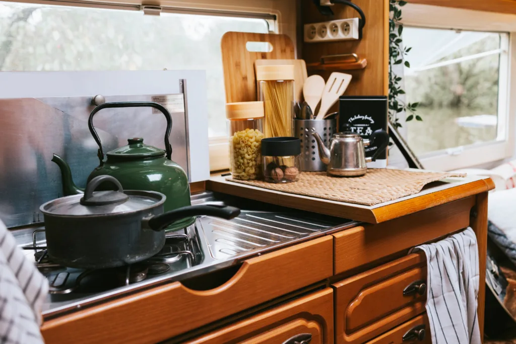 cozy kitchen interior in the trailer of mobile hom 2022 11 12 09 52 56 utc