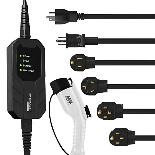 MAX GREEN Level 1 & Level 2 EV Charger (5 adapters)