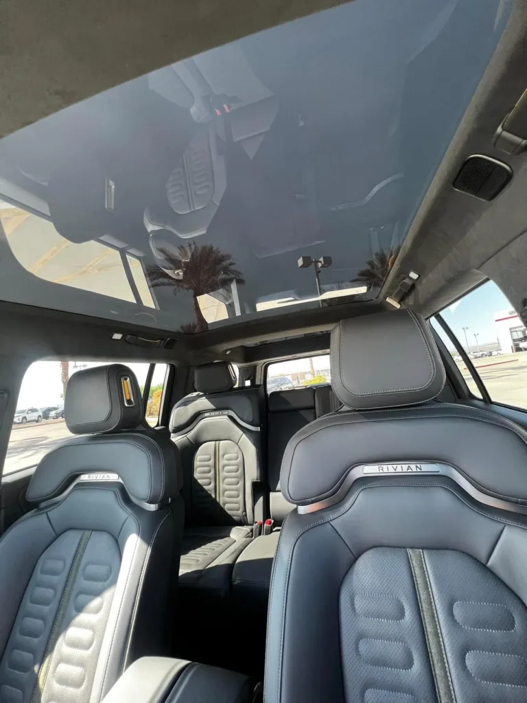 Rivian RS1 glass roof from inside