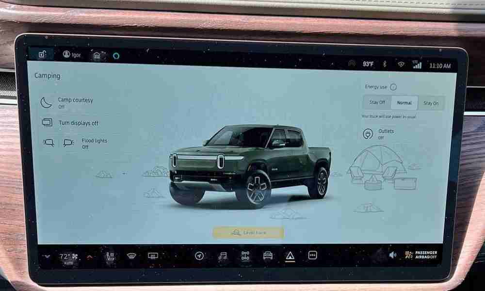 Rivian Camp Mode Screen