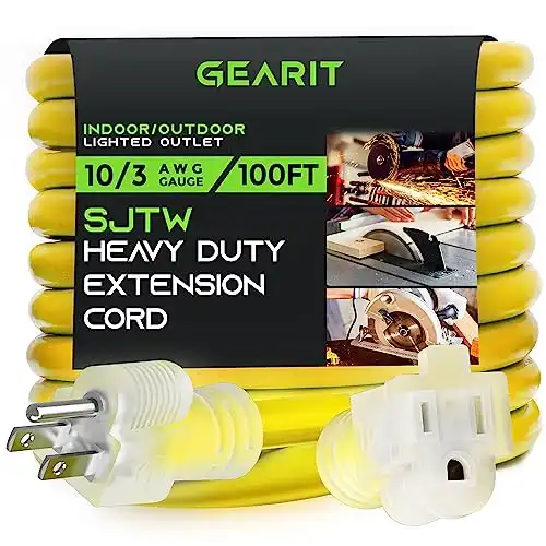 GearIT 10/3 Outdoor Extension Cord (100 Feet)